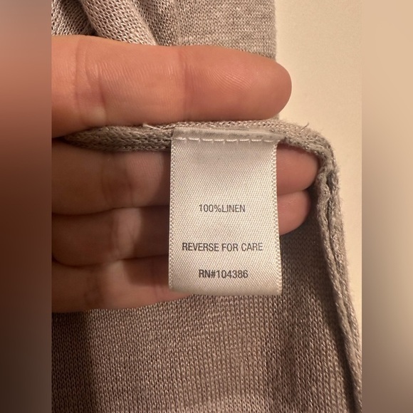 Garnet Hill Linen Striped Long Duster Cardigan Neutral Beige Size XS - Picture 5 of 6